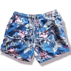 Ted Baker floral Hawaiian print blue pockets swimtrunk euro 5 us large
